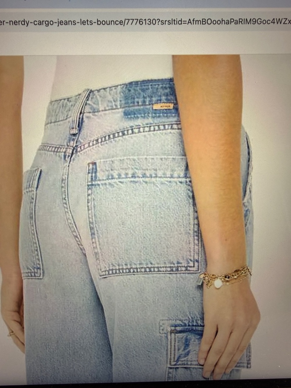 MOTHER Light Blue Wide-Leg Cargo Jeans - Picture 2 of 7